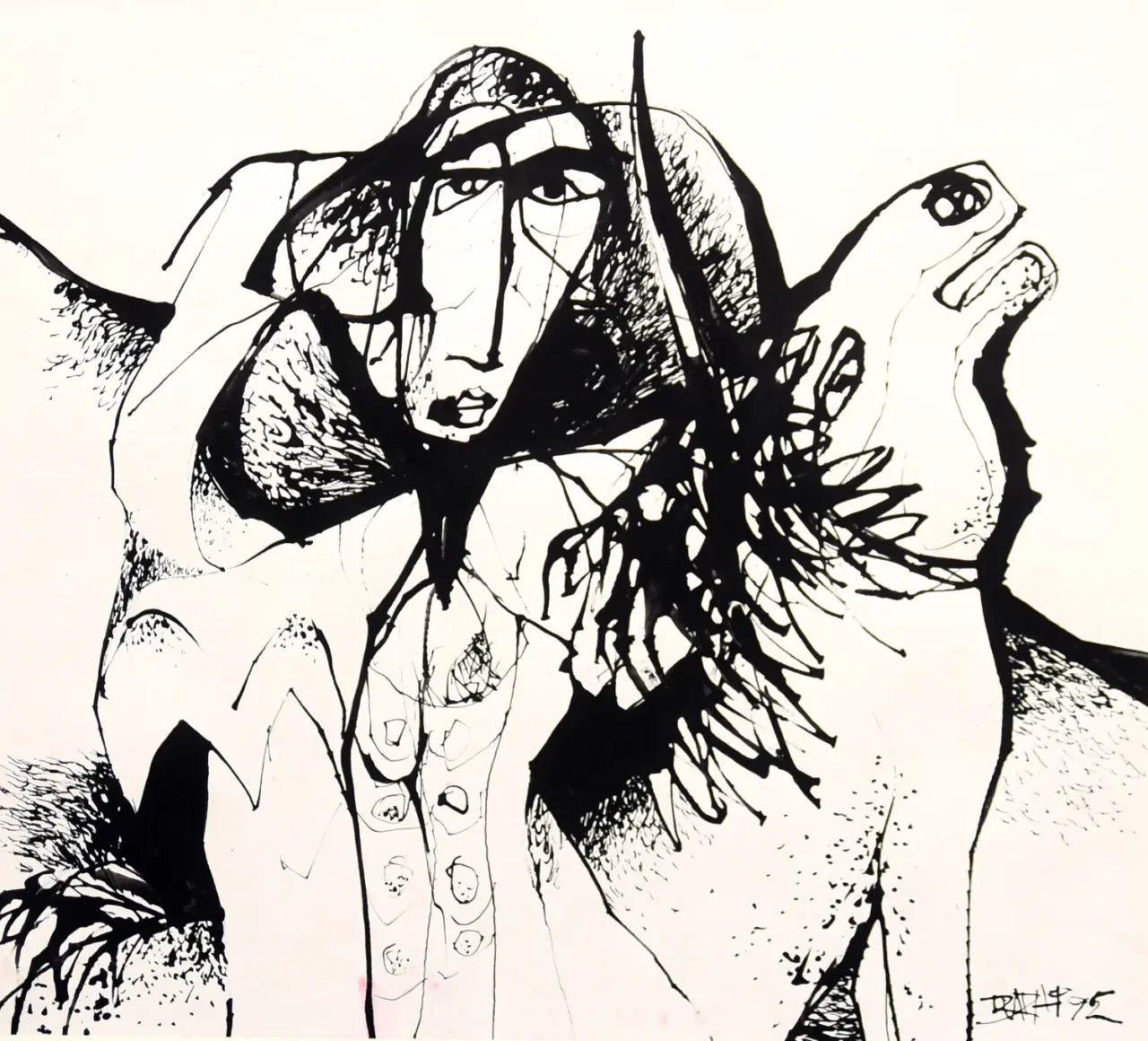 The shepherd - 50x60 cm ink on cardboard 1995