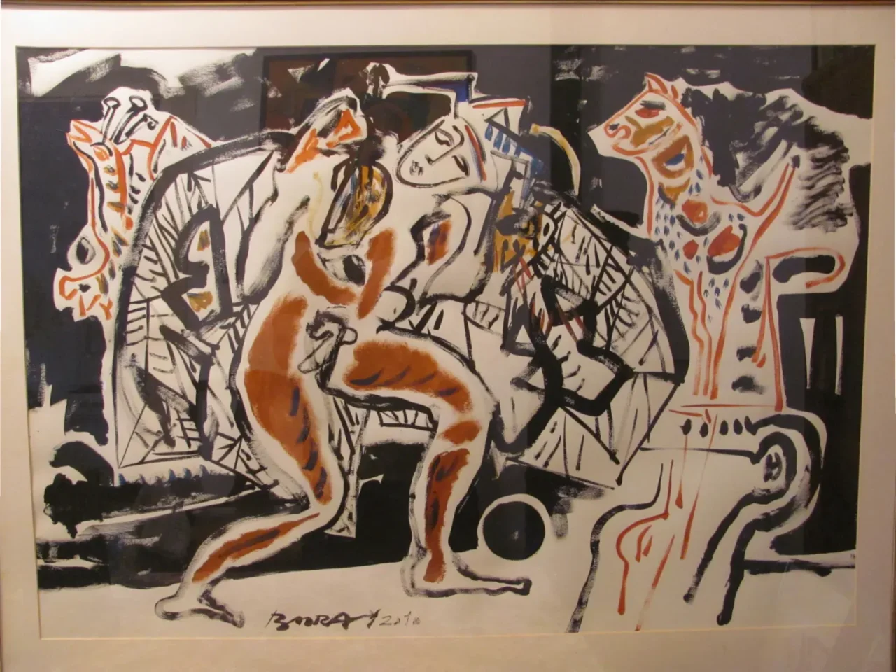 Night swing - 69x69 cm ink-acryl on cardboard 2010