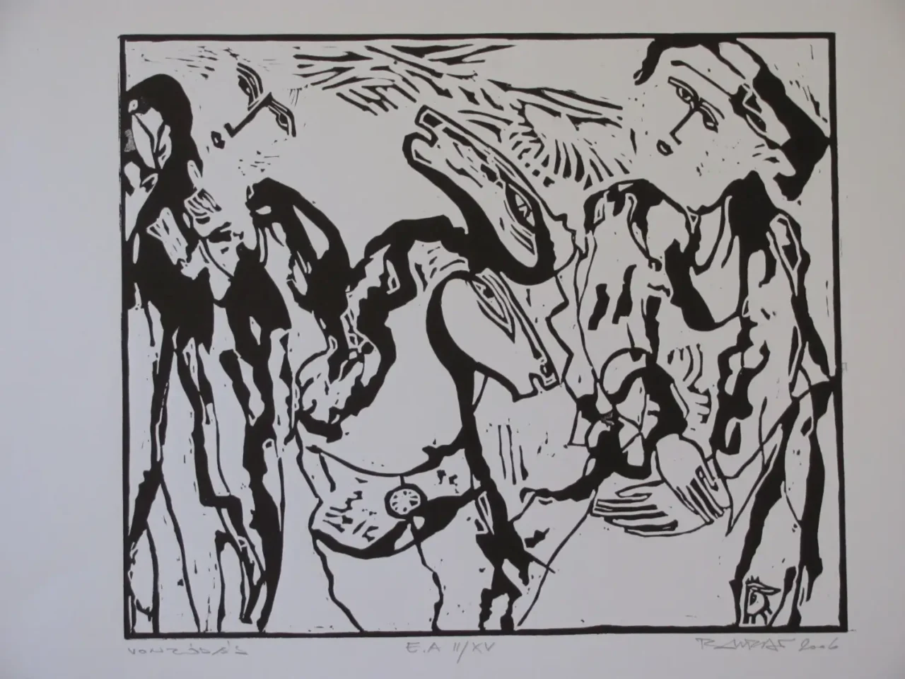 Liking - 30x35 cm linocut 2006