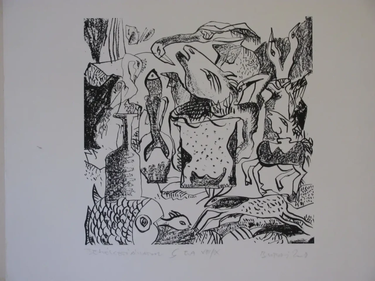 Talking animals - 30x30 cm etching 2008
